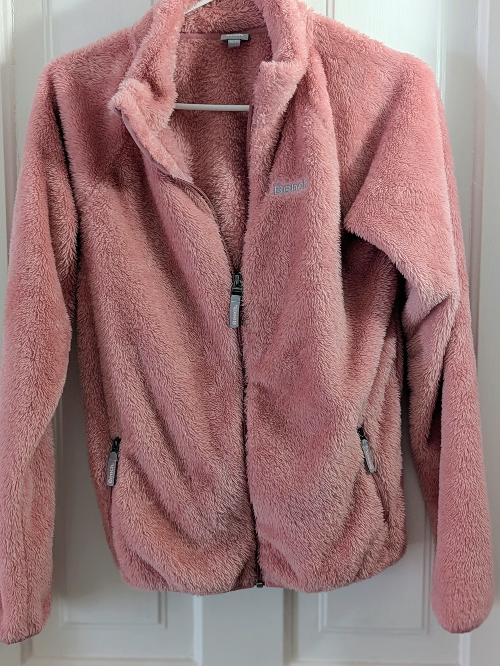 Bench Women’s Plush Zip-Up Jacket — Rose Pink